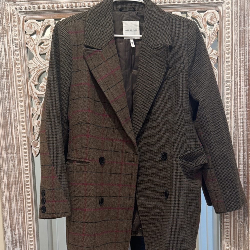 Avec Les Filles patchwork blazer